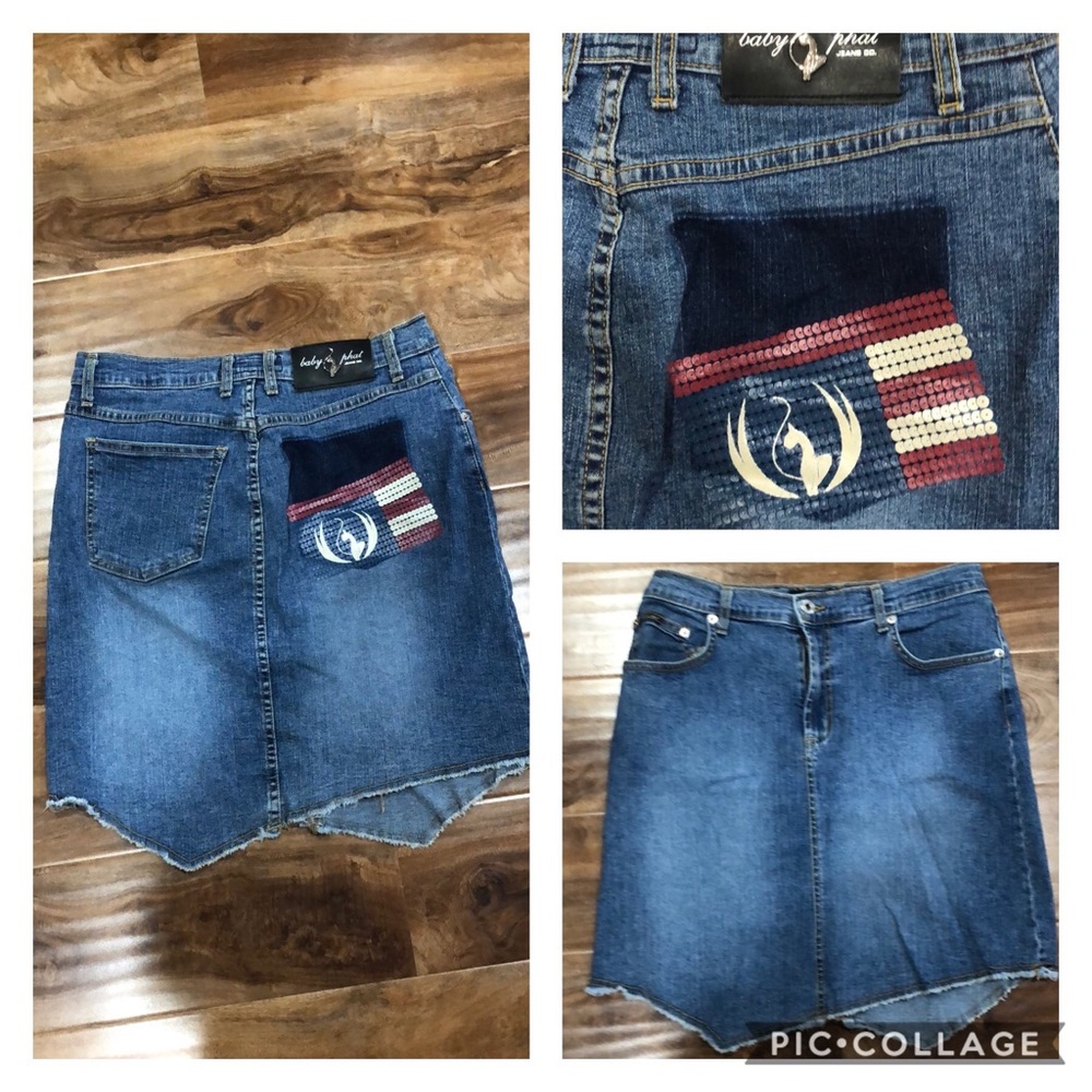 Baby Phat Denim skirt asymmetrical size 9